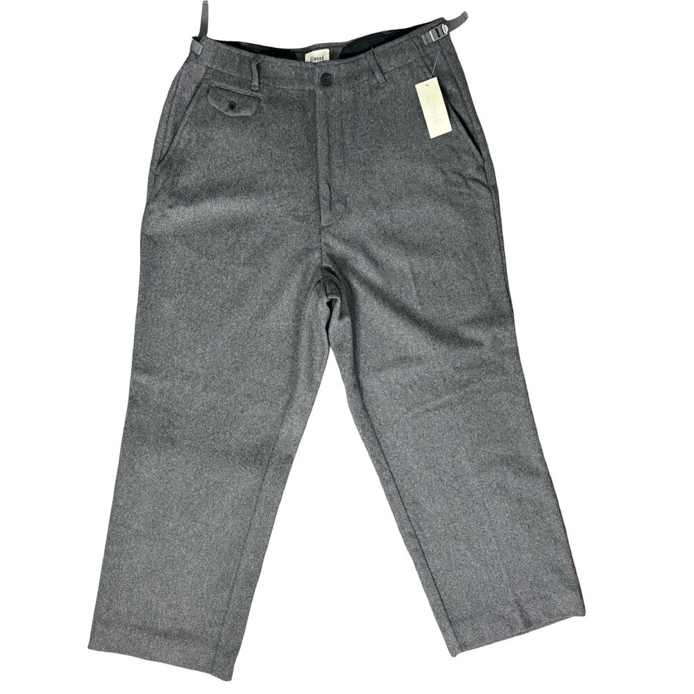 Elwood Charcoal Gray Felted Wool Blend Flat Front Military Pants Size 36 NEW Tag